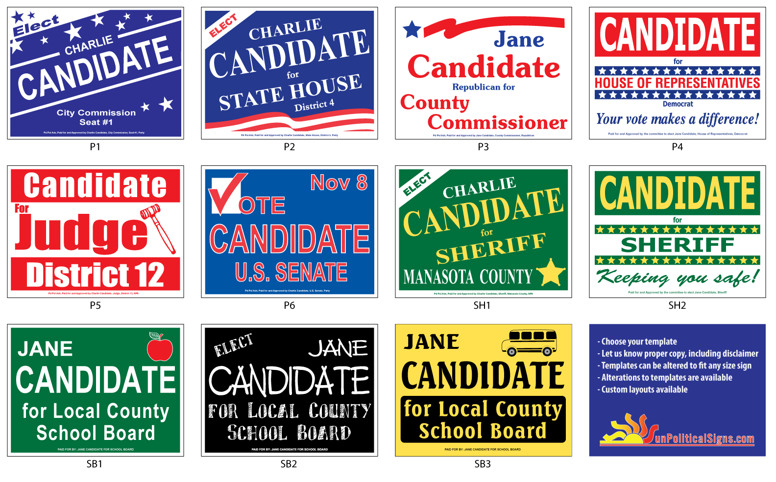 Political Sign Templates